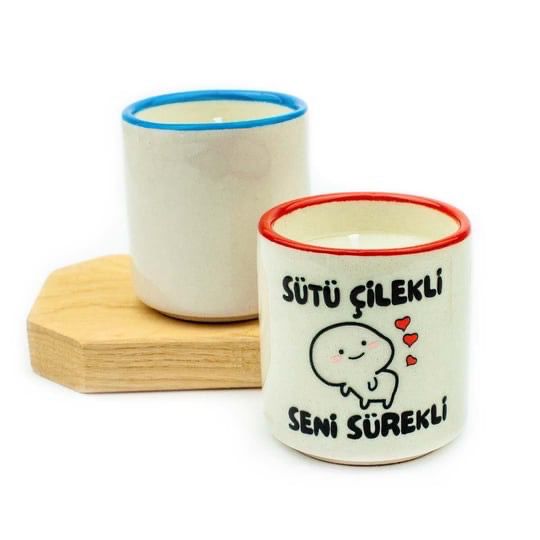 Mum kokulu Sutu cilekli