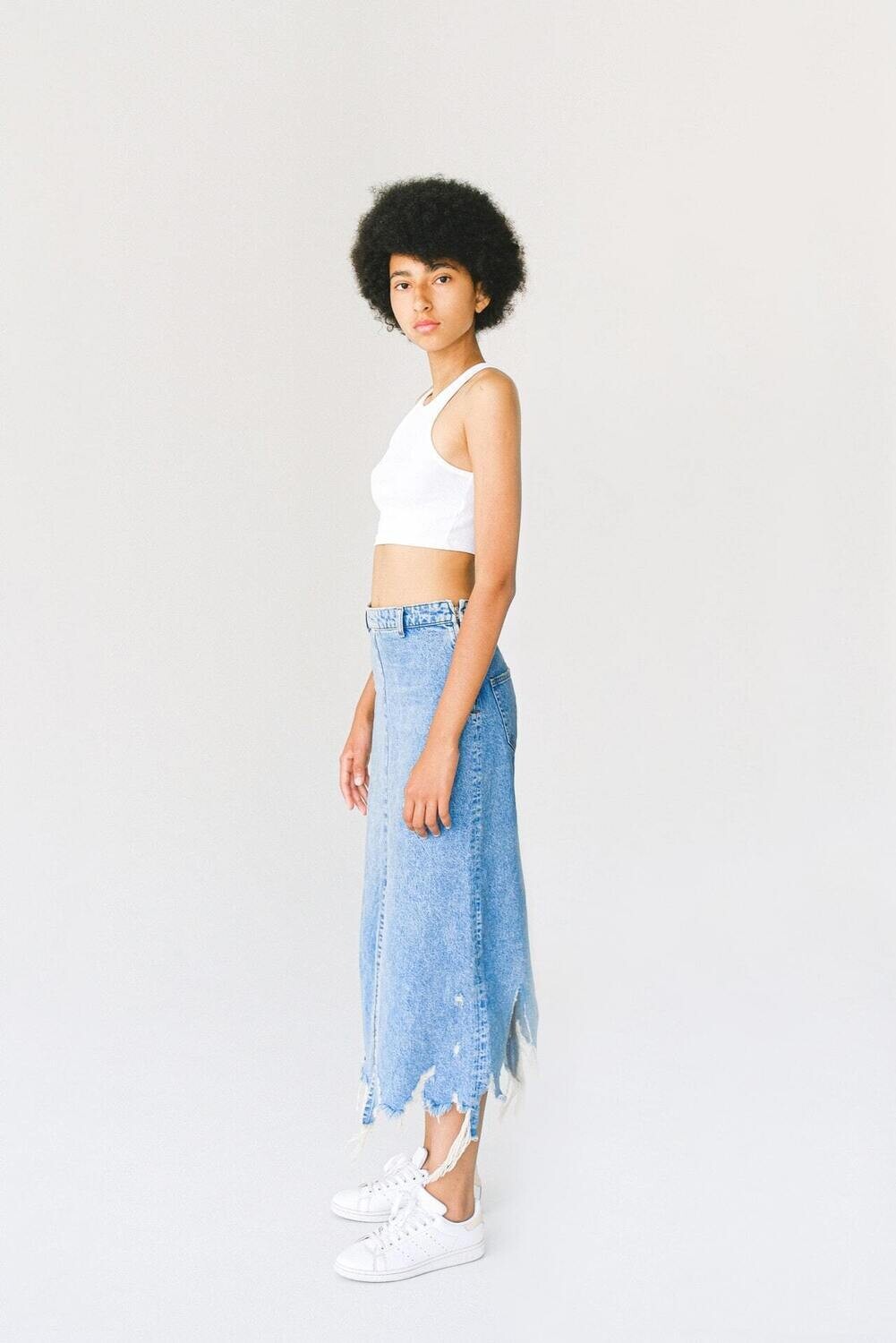 SAMPLE. Blue Denim Long Skirt