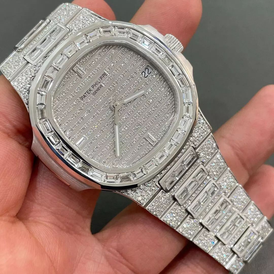 icedout PP patek philippe watch moissanite watch vvs d color pass diamond tester