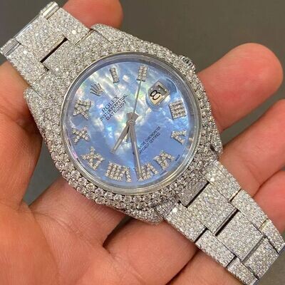 icedout rolex watch moissanite watch vvs d color pass diamond tester