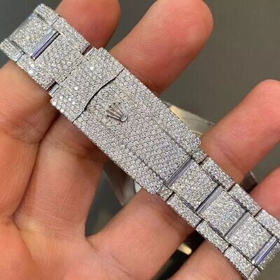 icedout rolex watch moissanite watch vvs d color pass diamond tester