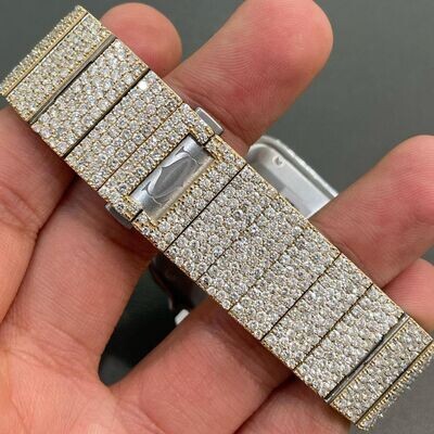icedout cartier watch moissanite watch vvs d color pass diamond tester