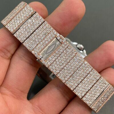 icedout cartier watch moissanite watch vvs d color pass diamond tester