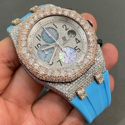 icedout AP audermars piguet watch moissanite watch vvs d color pass diamond tester