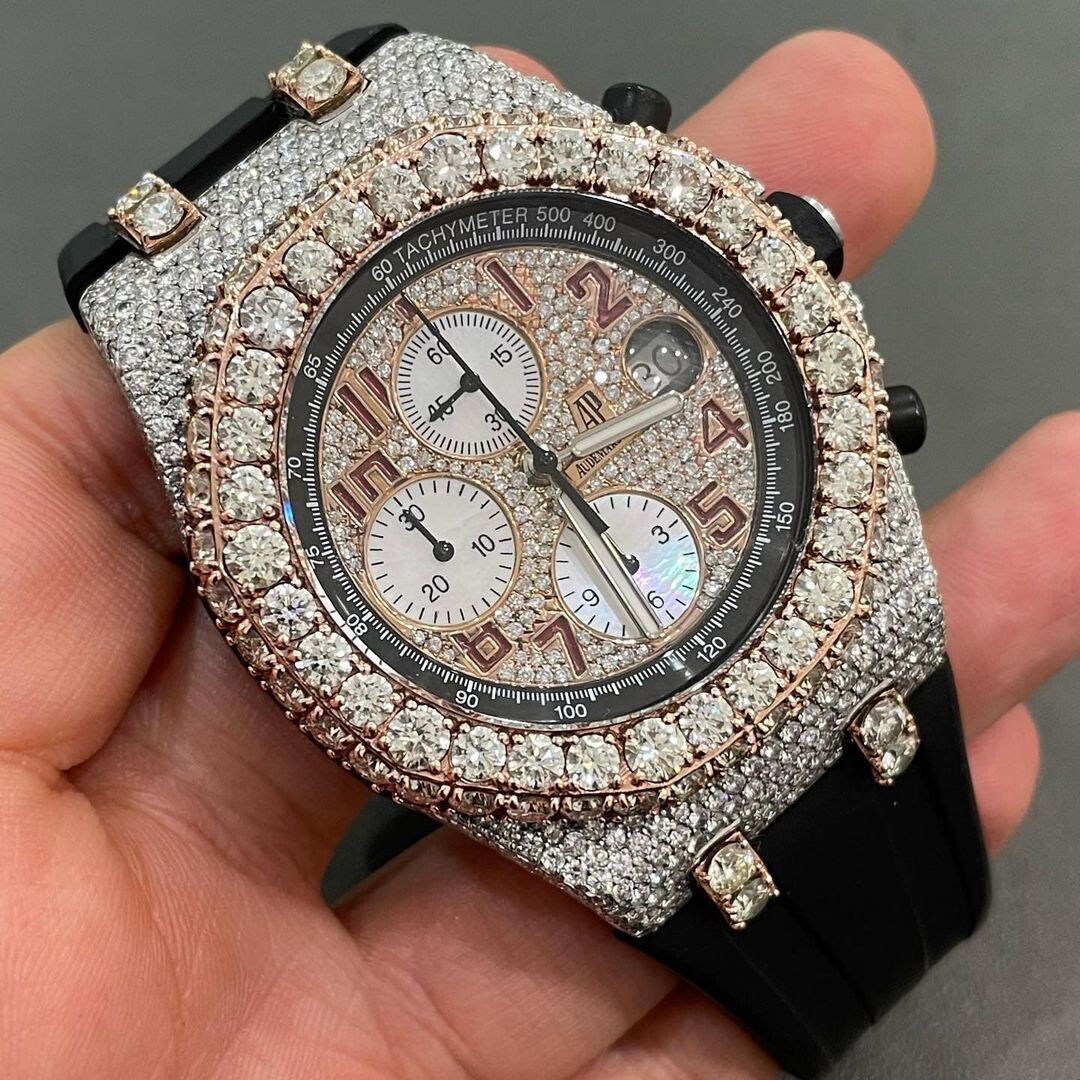 icedout AP audermars piguet watch moissanite watch vvs d color pass diamond tester