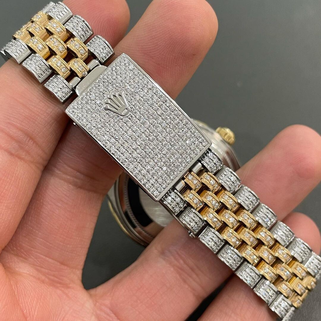 icedout rolex watch moissanite watch vvs d color pass diamond tester