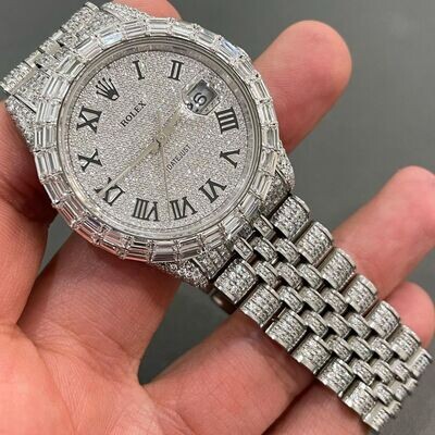 icedout rolex watch moissanite watch vvs d color pass diamond tester