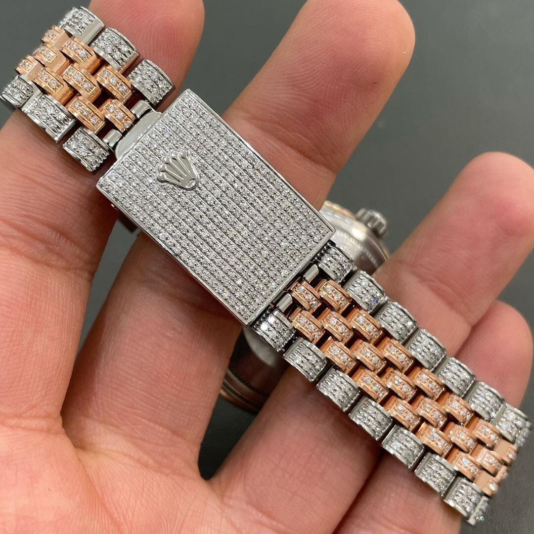 icedout rolex watch moissanite watch vvs d color pass diamond tester