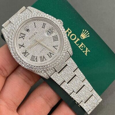 icedout rolex watch moissanite watch vvs d color pass diamond tester