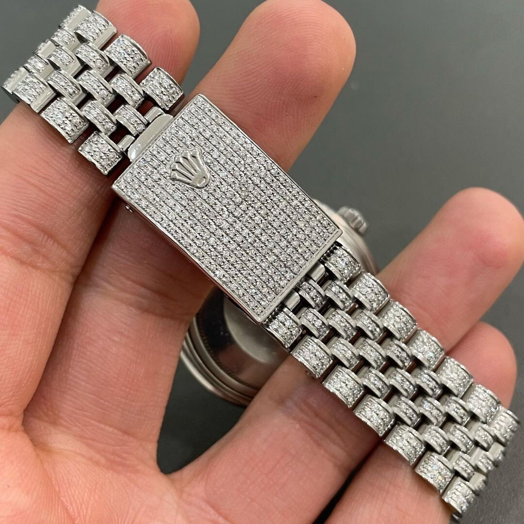 icedout rolex watch moissanite watch vvs d color pass diamond tester