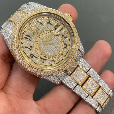 icedout rolex watch moissanite watch vvs d color pass diamond tester