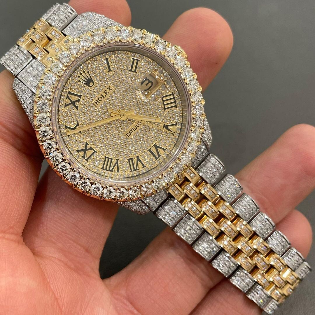 icedout rolex watch moissanite watch vvs d color pass diamond tester