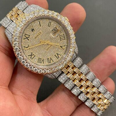 icedout rolex watch moissanite watch vvs d color pass diamond tester