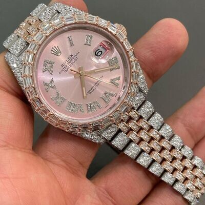 icedout rolex watch moissanite watch vvs d color pass diamond tester