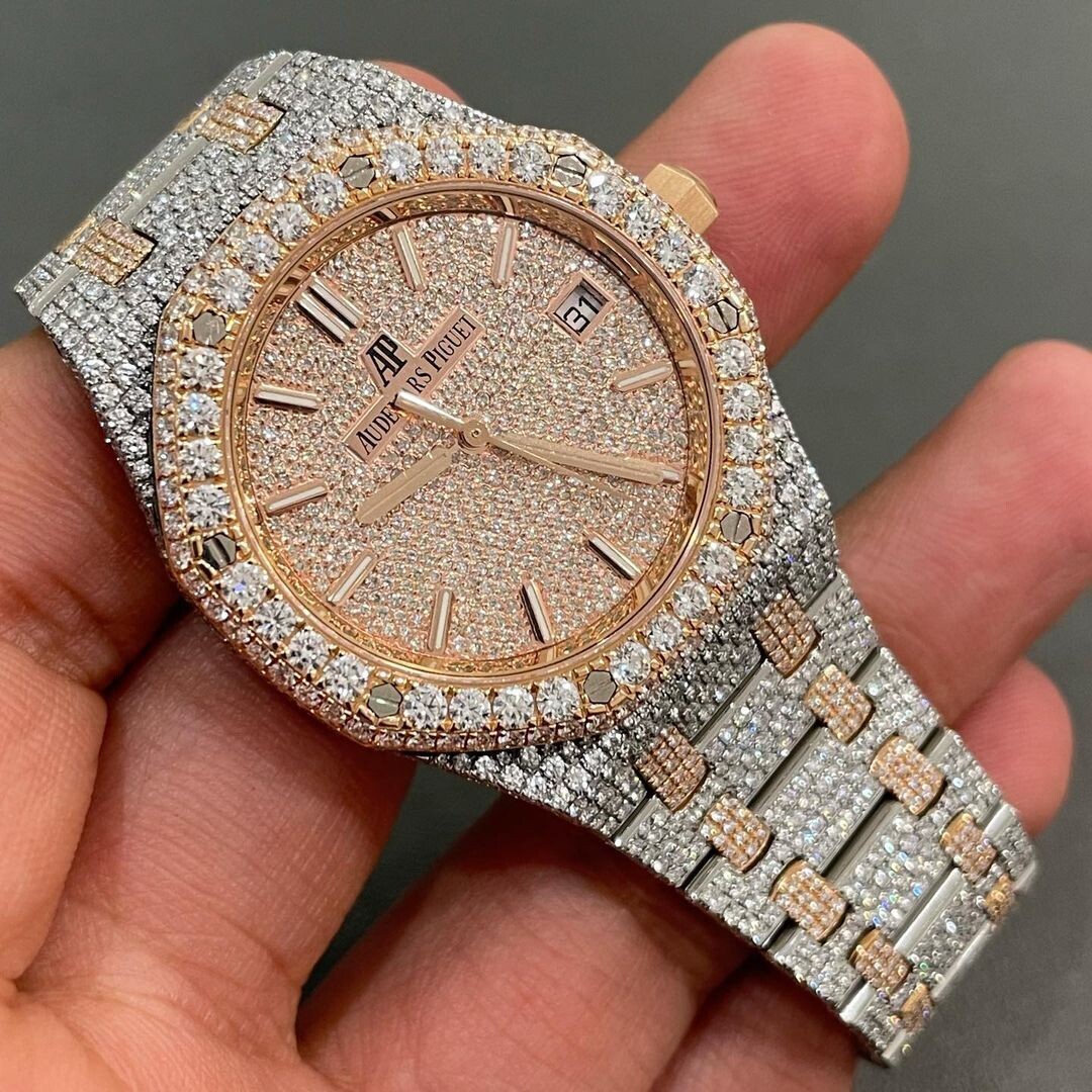 icedout AP audermars piguet watch moissanite watch vvs d color pass diamond tester