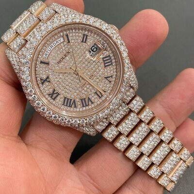 icedout rolex watch moissanite watch vvs d color pass diamond tester