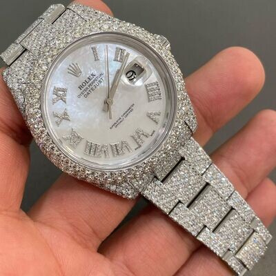 icedout rolex watch moissanite watch vvs d color pass diamond tester