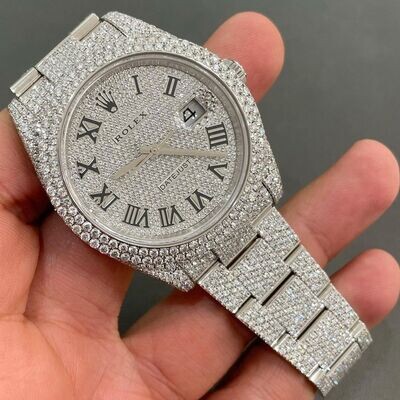 icedout rolex watch moissanite watch vvs d color pass diamond tester