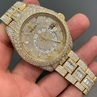 icedout rolex watch moissanite watch vvs d color pass diamond tester