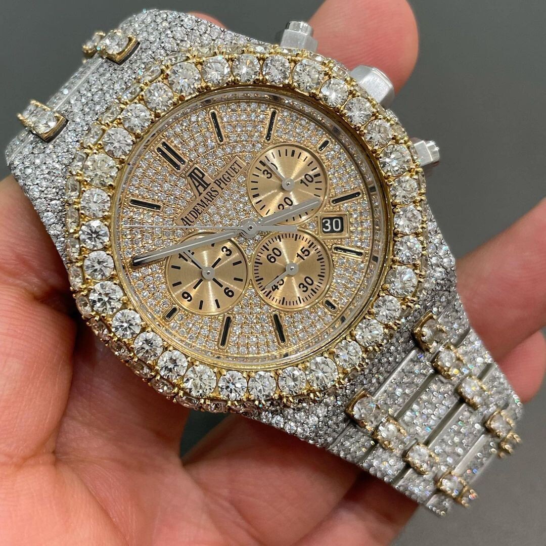 icedout AP audermars piguet watch moissanite watch vvs d color pass diamond tester