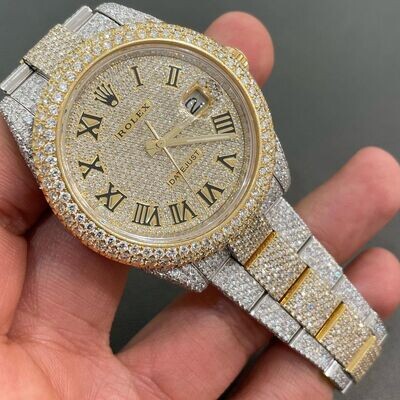 icedout rolex watch moissanite watch vvs d color pass diamond tester