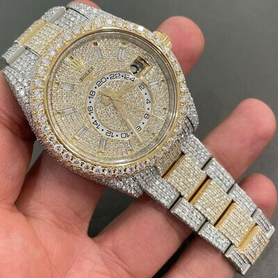 icedout rolex watch moissanite watch vvs d color pass diamond tester