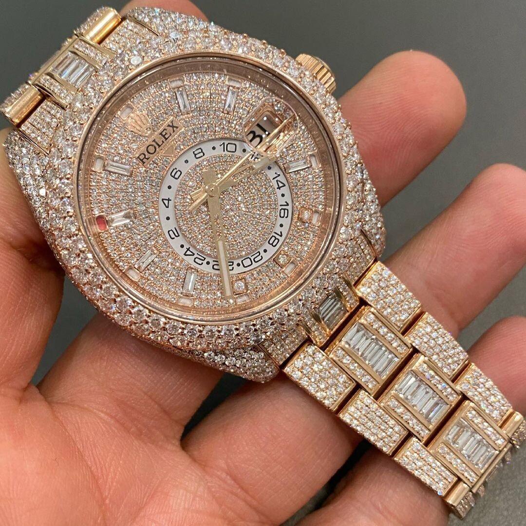 icedout rolex watch moissanite watch vvs d color pass diamond tester