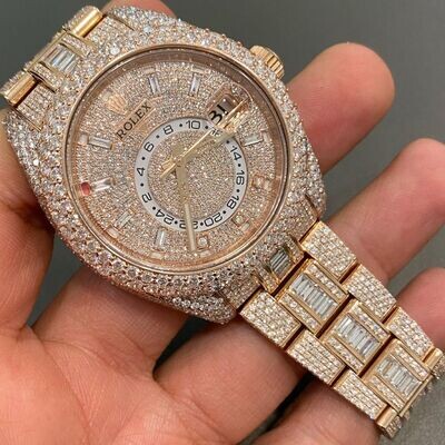 icedout rolex watch moissanite watch vvs d color pass diamond tester