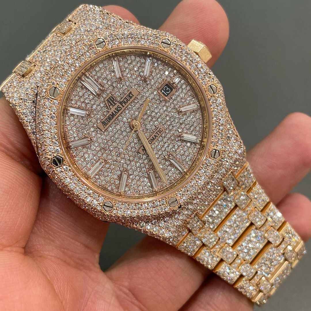 icedout AP audermars piguet watch moissanite watch vvs d color pass diamond tester