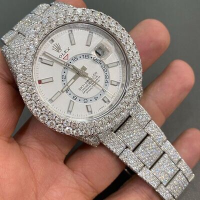 icedout rolex watch moissanite watch vvs d color pass diamond tester