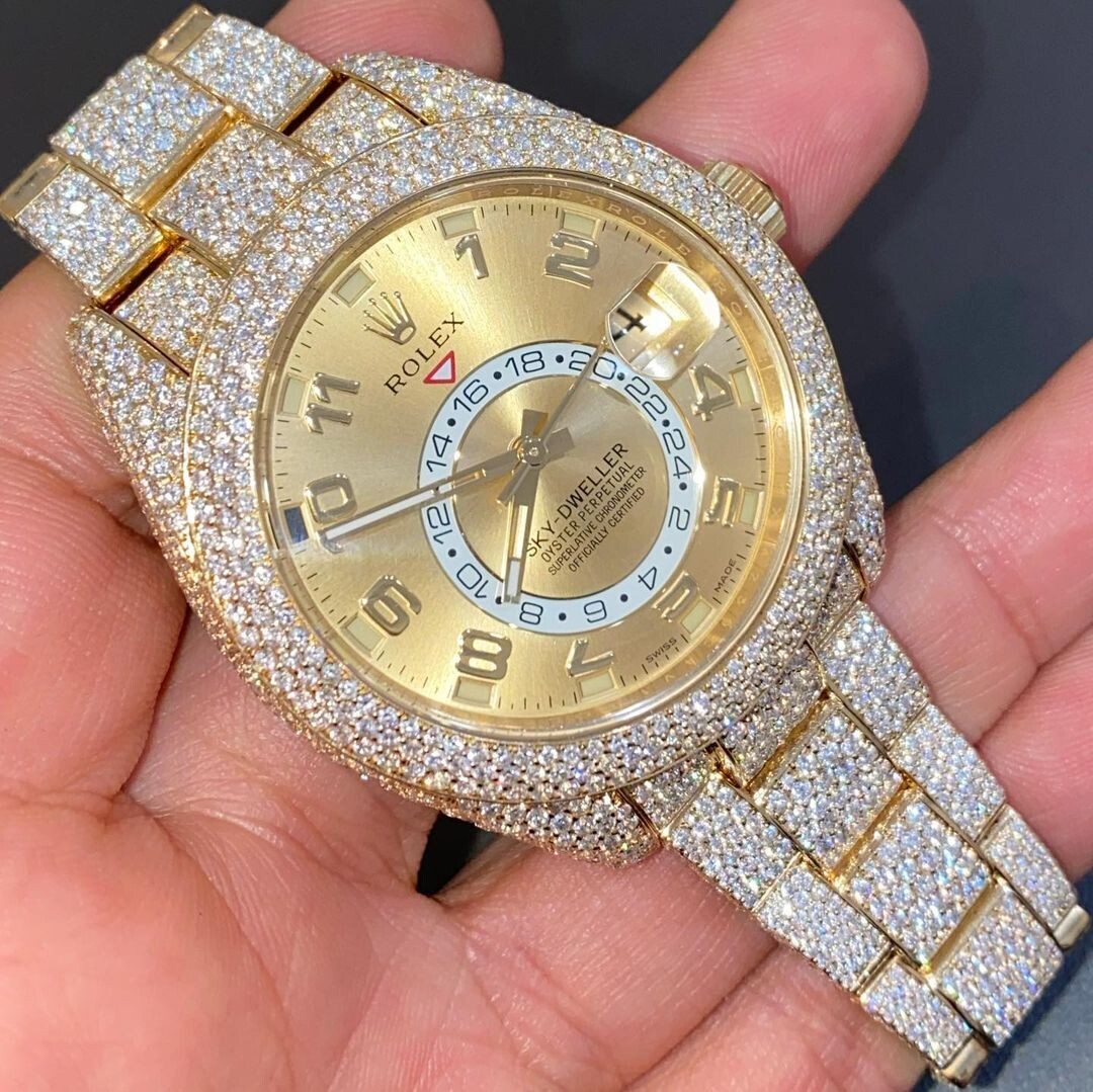 icedout rolex watch moissanite watch vvs d color pass diamond tester