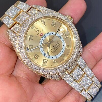 icedout rolex watch moissanite watch vvs d color pass diamond tester