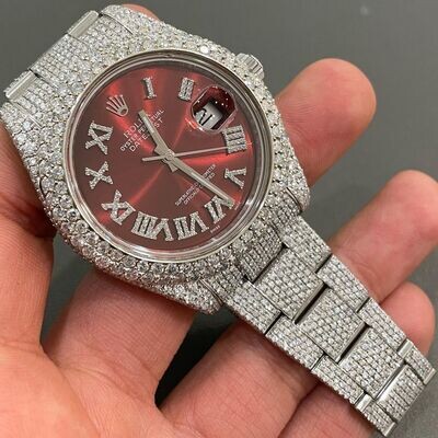 icedout rolex watch moissanite watch vvs d color pass diamond tester