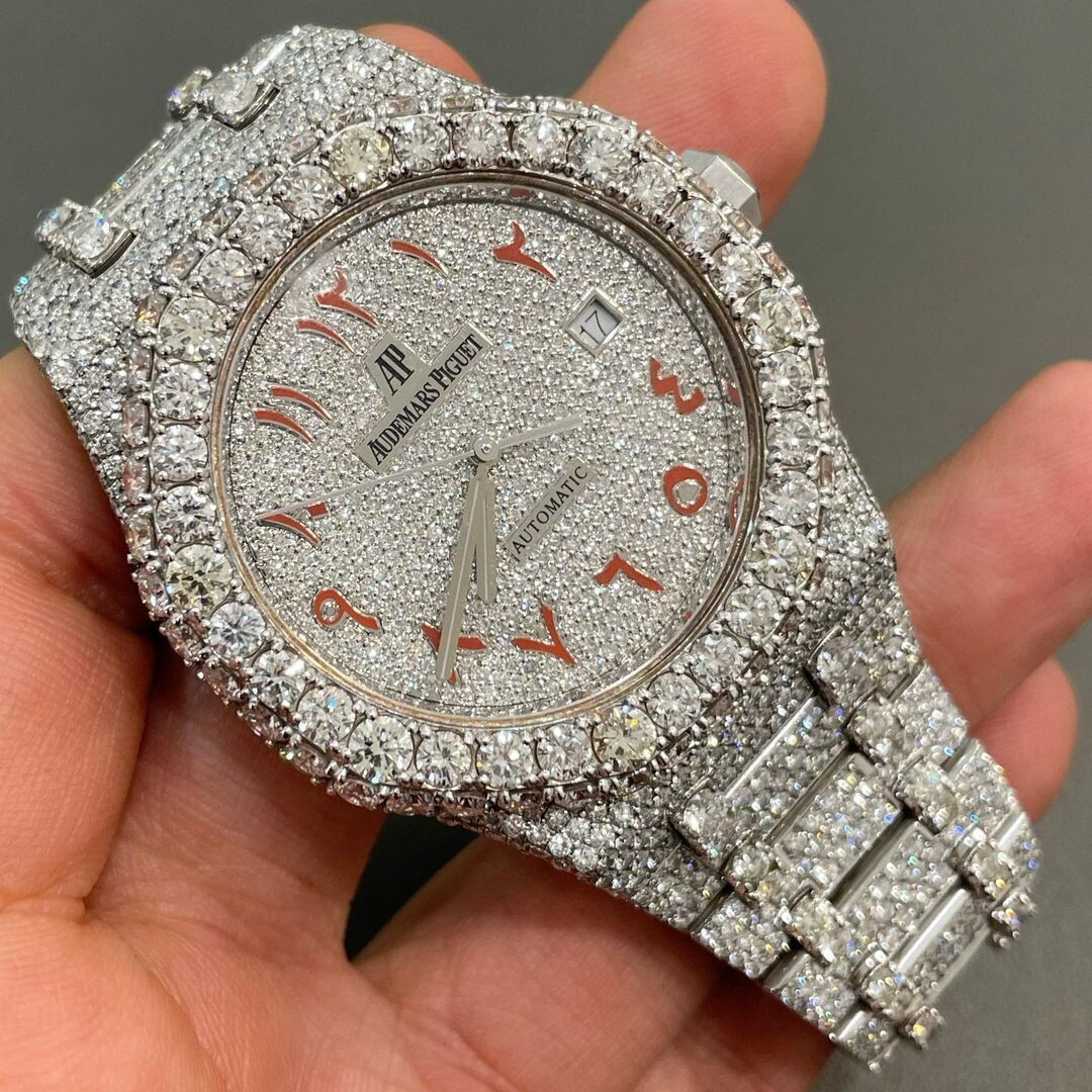 icedout AP audermars piguet watch moissanite watch vvs d color pass diamond tester