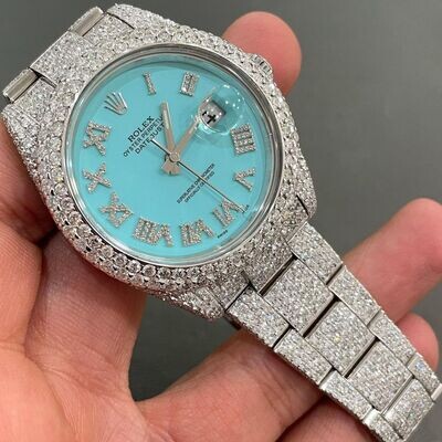 icedout rolex watch moissanite watch vvs d color pass diamond tester