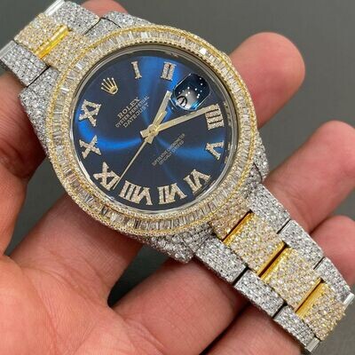 icedout rolex watch moissanite watch vvs d color pass diamond tester