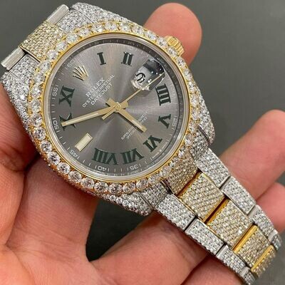 icedout rolex watch moissanite watch vvs d color pass diamond tester