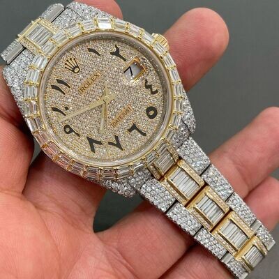 icedout rolex watch moissanite watch vvs d color pass diamond tester