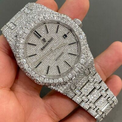 icedout AP audermars piguet watch moissanite watch vvs d color pass diamond tester