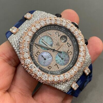 icedout AP audermars piguet watch moissanite watch vvs d color pass diamond tester