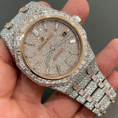 icedout AP audermars piguet watch moissanite watch vvs d color pass diamond tester