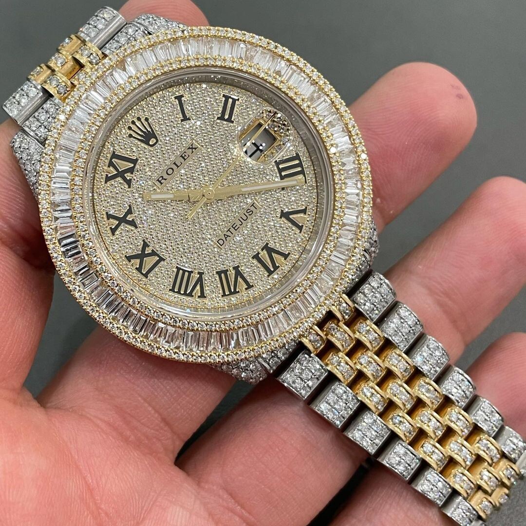icedout rolex watch moissanite watch vvs d color pass diamond tester