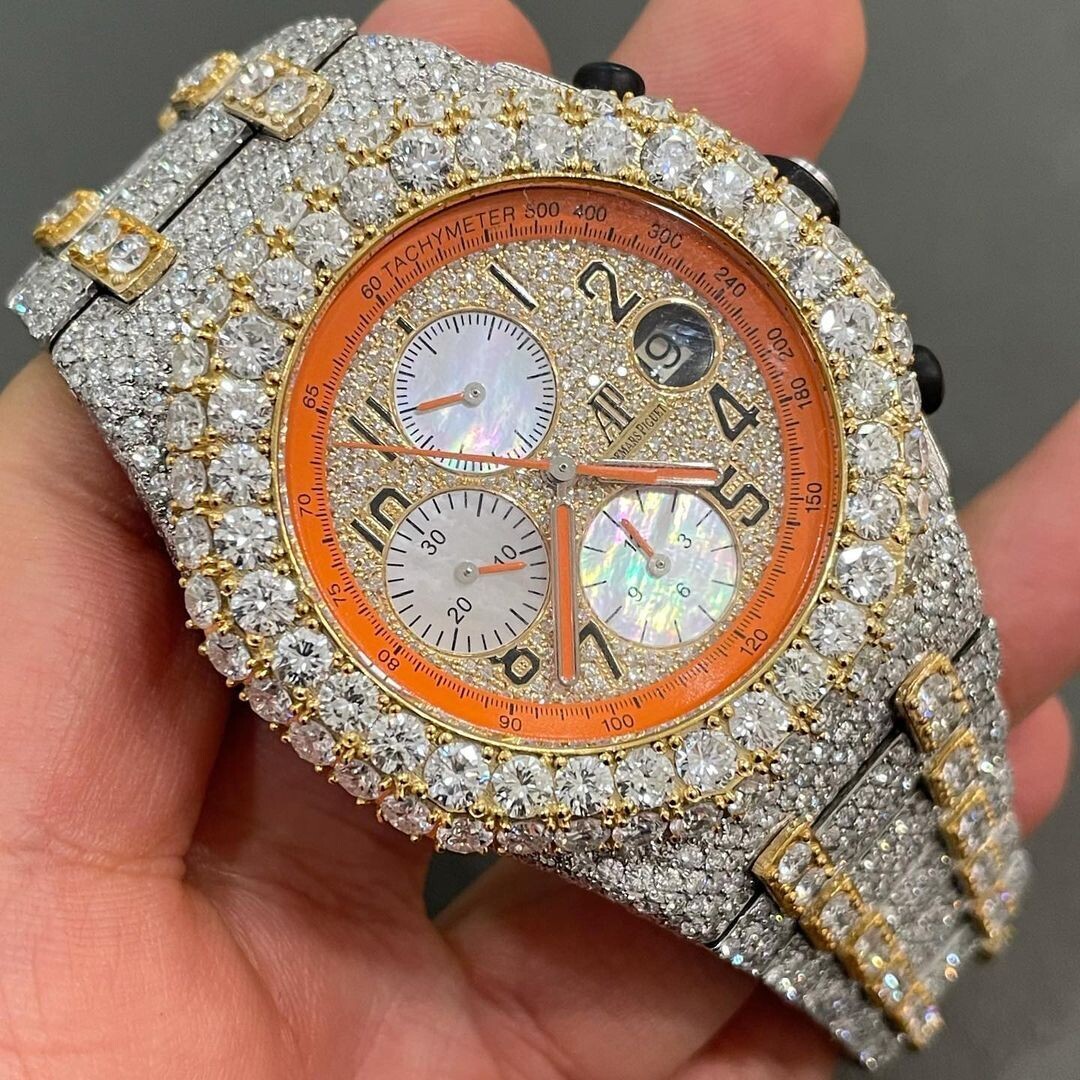 icedout AP audermars piguet watch moissanite watch vvs d color pass diamond tester