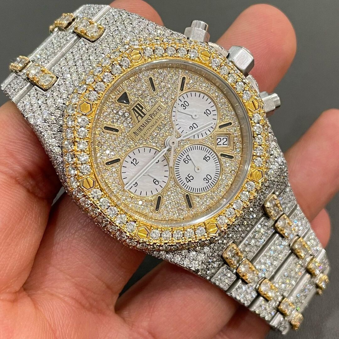 icedout AP audermars piguet watch moissanite watch vvs d color pass diamond tester