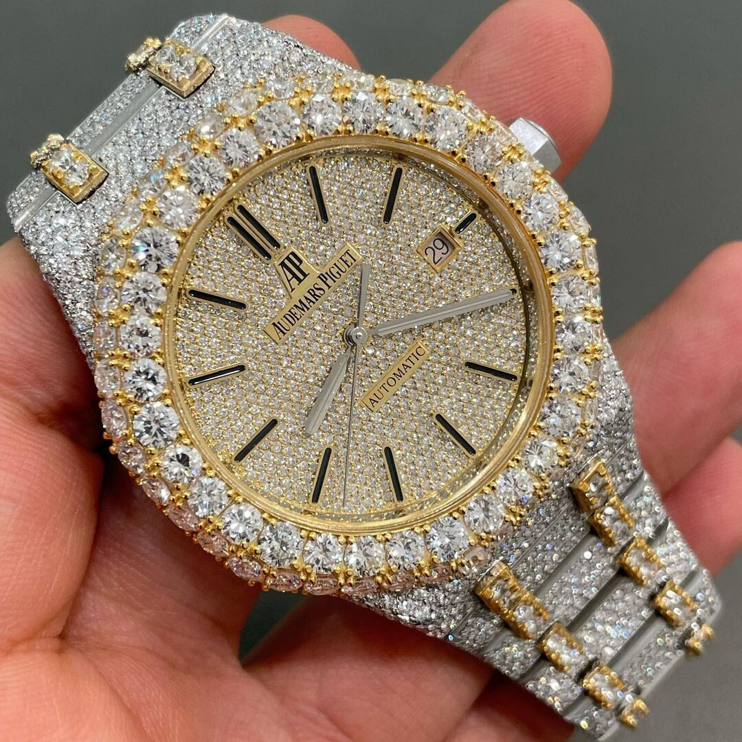 icedout AP audermars piguet watch moissanite watch vvs d color pass diamond tester
