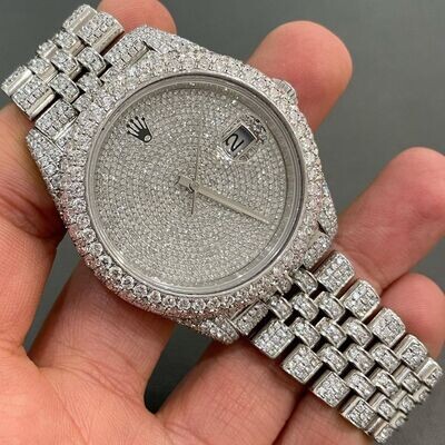icedout rolex watch moissanite watch vvs d color pass diamond tester