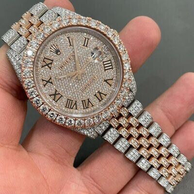 icedout rolex watch moissanite watch vvs d color pass diamond tester