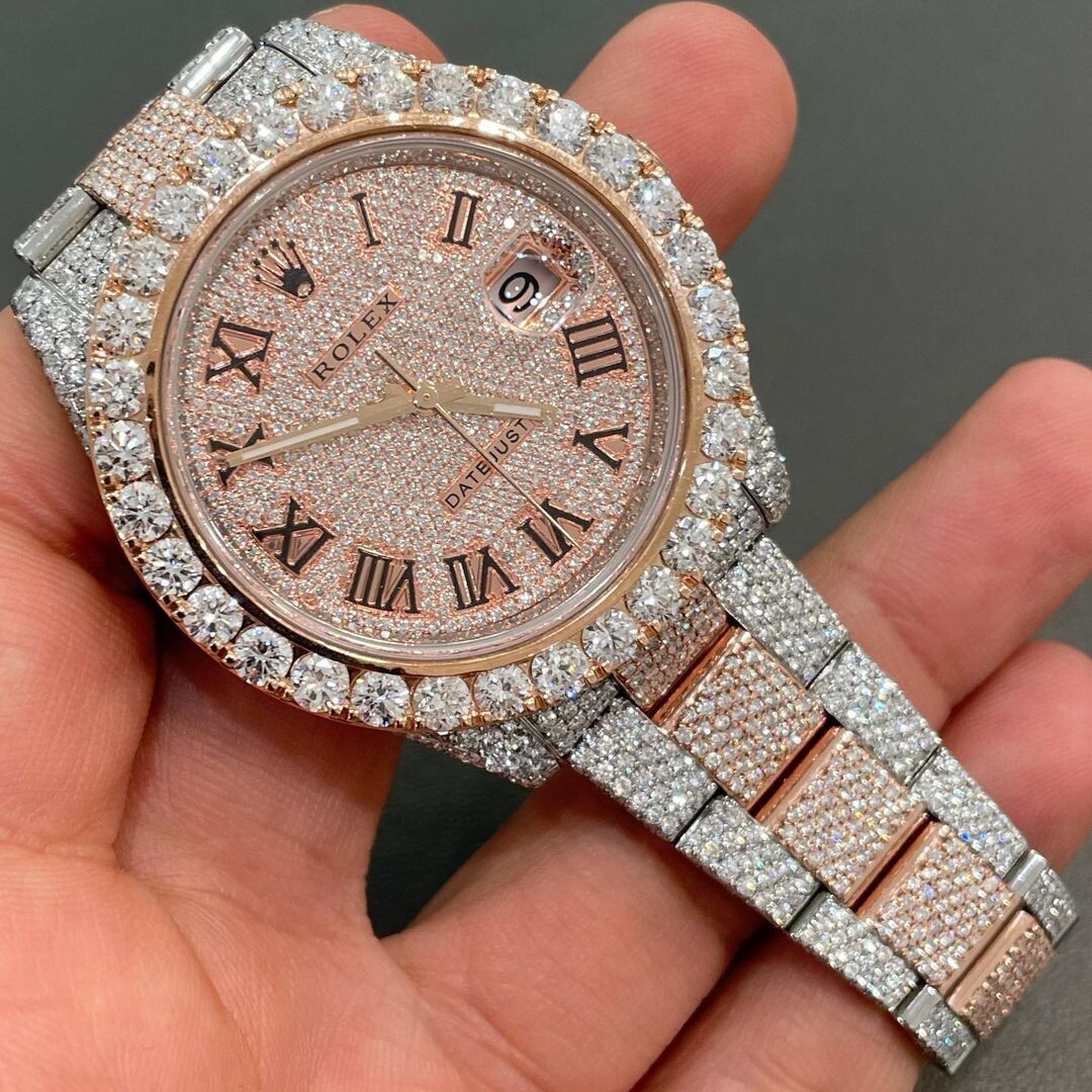 icedout rolex watch moissanite watch vvs d color pass diamond tester