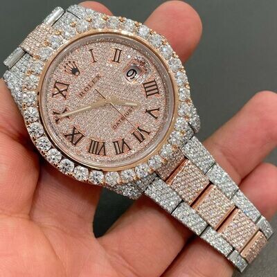 icedout rolex watch moissanite watch vvs d color pass diamond tester