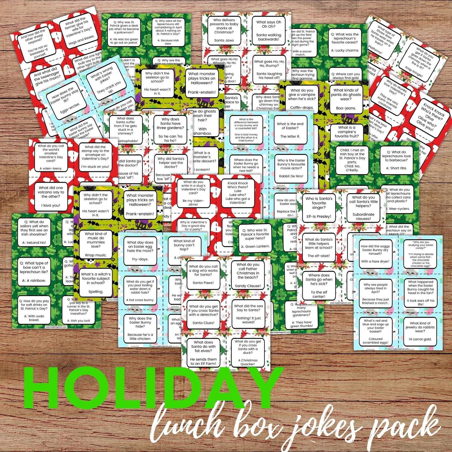 Holiday Lunch Box Jokes Pack